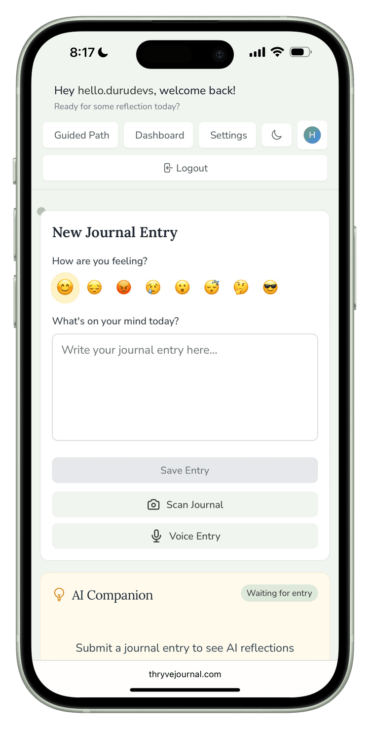 Thryve AI Journal App